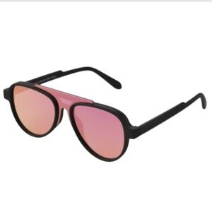 PINK MIRRORED SUNGLASSES | NWOT Pink Mirrored Sunglasses + Flat Black Frame